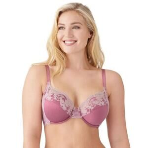 Wacoal Lace Affair Full Figure Underwire Bra 855256 Heather Rose 34DD Feminine